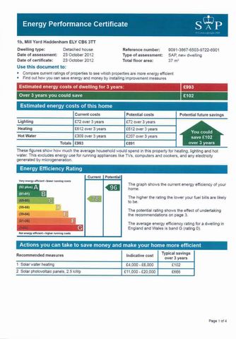 EPC For Mill Yard, Haddenham, ELY, Cambridgeshire, CB6