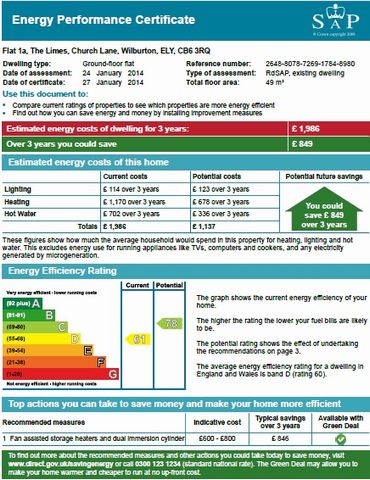 EPC For The Limes, Church Lane, Wilburton, ELY, Cambridgeshire, CB6