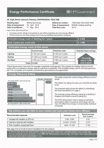 EPC For High Street, Upwood, Ramsey, Huntingdon, Cambridgeshire, PE26