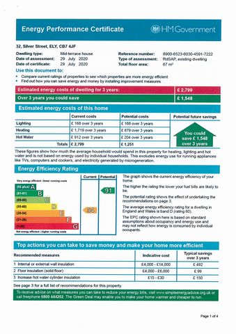 EPC For Silver Street, ELY, Cambs, CB7