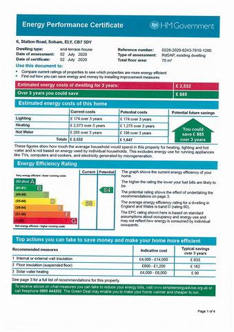 EPC For Station Road, Soham, Soham, ELY, CAMBS, CB7