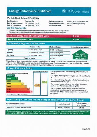 EPC For High Street, Soham, Ely, Cambs, CB7