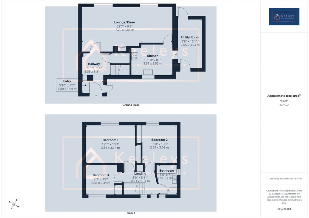Floorplans For Wiltshire Road, Wyton, Huntingdon